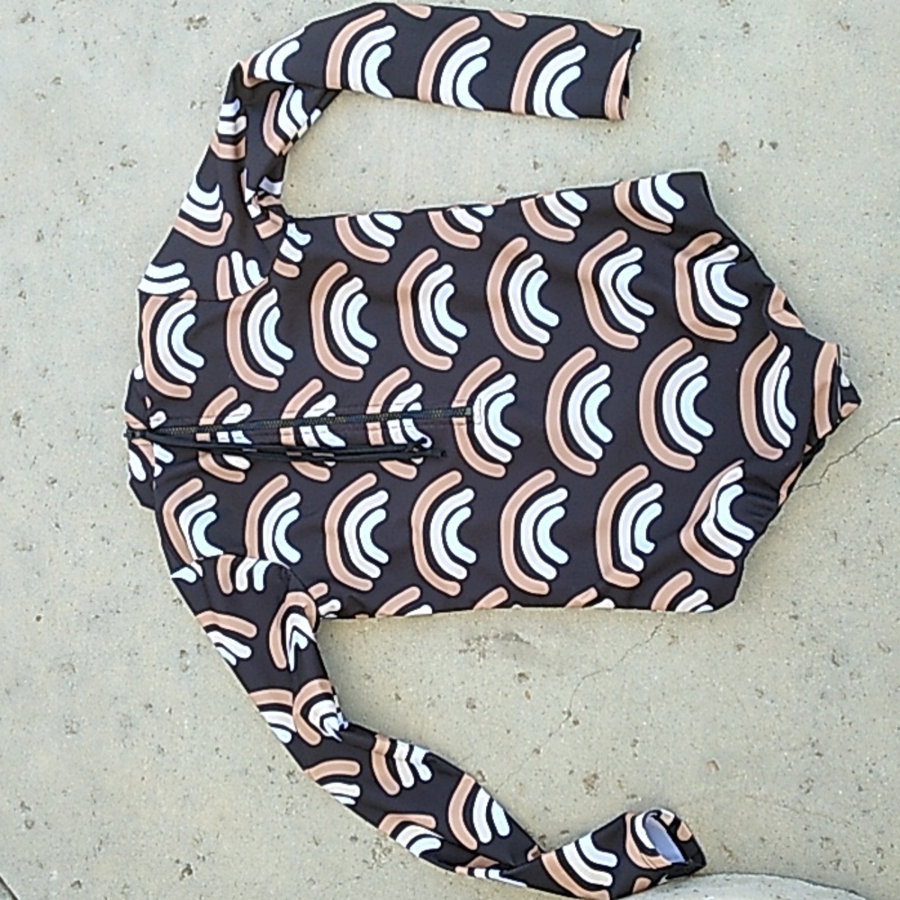 Girls zip up one spice swim suit